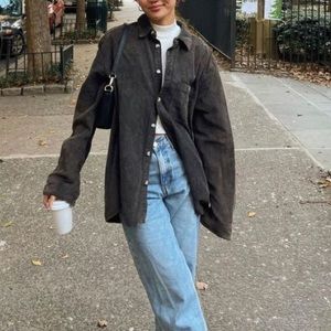 Black Corduroy Shacket